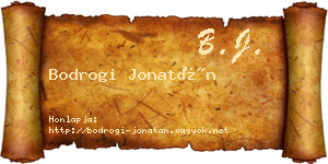 Bodrogi Jonatán névjegykártya